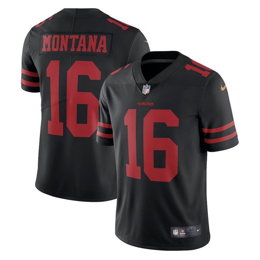 Joe Montana San Francisco 49ers Nike Vapor Limited Jersey - Black-GridironStore